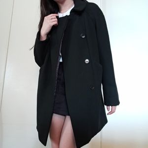 DONATED! FCUK Black Peacoat, Peter Pan Collar
